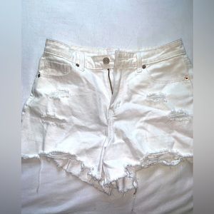 zara white jean shorts